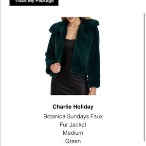 Hunter green faux fur jacket